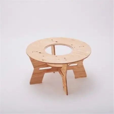 THE BARA +BARAの七輪囲いRoundアウトドアテーブル　カラー:ナチュラル_雑貨・日用品 アウトドア用品 スポーツ・アウトドア用品   雑貨・日用品 キャンプ用品 スポーツ・アウトドア用品 _【1326227】