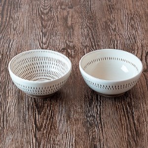 小石原焼 カネハ窯 飛び鉋小鉢セット(両面・シンプル) AA86