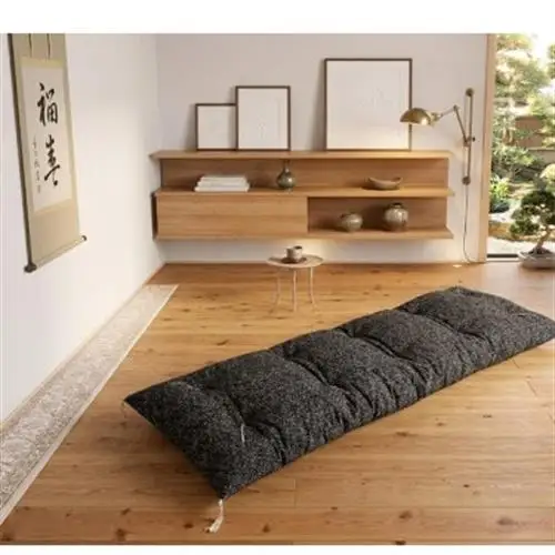 黒花3人掛け用ごろ寝座布団_雑貨・日用品  家具・インテリア _【1104150】