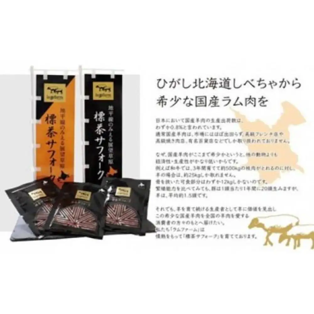 【2026年12月20日以降発送予定】北海道産しべちゃサフォーク（羊肉）生ラム　ファミリーセット900g（リブカタロース・カルビ・モモ各300g）| ラム