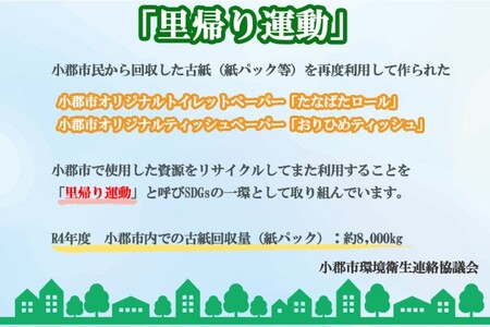 ティッシュ 60箱 (5箱×12パック) おりひめティッシュ リサイクル推進宣言都市 日用品 生活雑貨 消耗品 ティッシュペーパー ティシュー ティシューペーパー ちり紙 ちりがみ リサイクル SDGs 福岡 福岡県 小郡市
