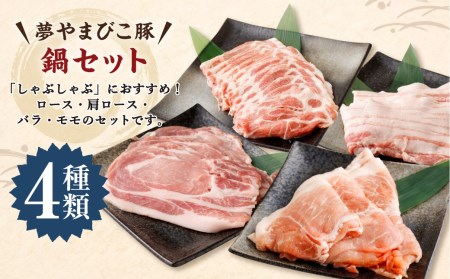 「夢やまびこ豚」鍋セット 1.0kg | 豚肉 肉 詰め合わせ セット しゃぶしゃぶ 小分け 真空パック 冷蔵 送料無料