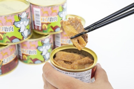 A020 エゾ鹿肉 たけのこ味噌煮缶詰 6缶セット 北海道 鷹栖町 ロース もも肉 使用 高たんぱく 低脂肪 山恵 鹿肉 ジビエ 