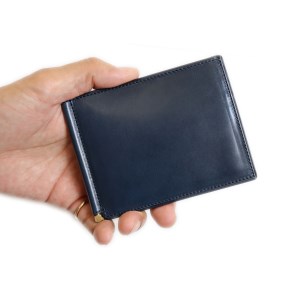 マネークリップ お札入れ イタリア産ROCAD社 カーフレザー(全4色)(カラー：ブルー)_0034-001-T03-1