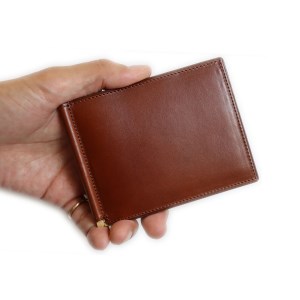 マネークリップ お札入れ イタリア産ROCAD社 カーフレザー(全4色)(カラー：ブラウン)_0034-001-T03-3