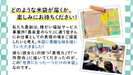 【 障害福祉 × 世界に一つだけ の 米袋 ！】 玄米 5kg 三百年続く農家の 有機特別栽培 コシヒカリ 米 支援 こめ コメ  有機栽培 こしひかり 農楽里 のらり