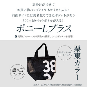 ポニーLプラス【栗東カラー】(黒×白文字ゼッケン・ミミちゃん(黄色