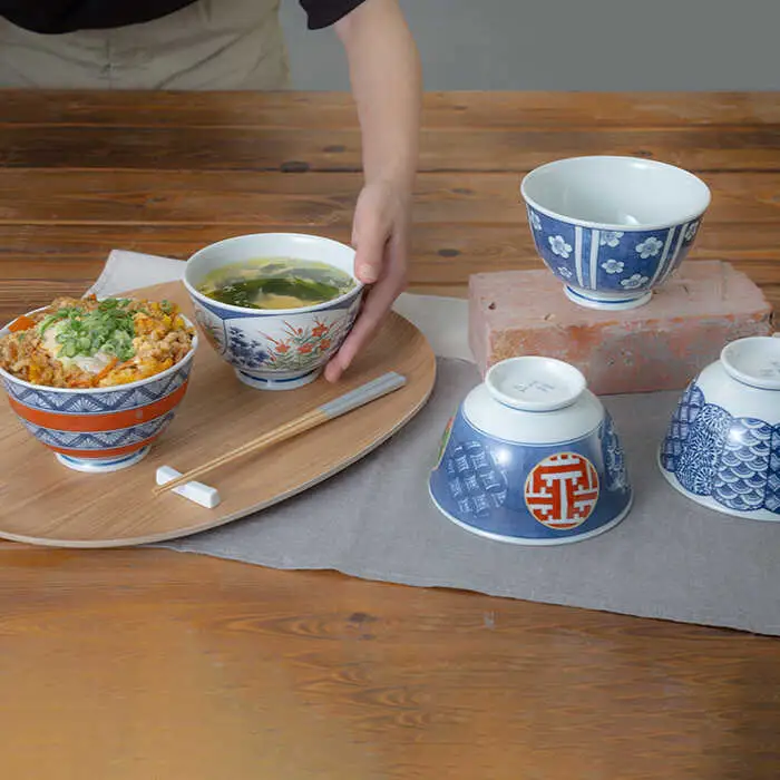【波佐見焼】染錦文様 お好み丼揃 どんぶり 5点セット 食器 皿 【西海陶器】 1 20637 [OA242]  波佐見焼