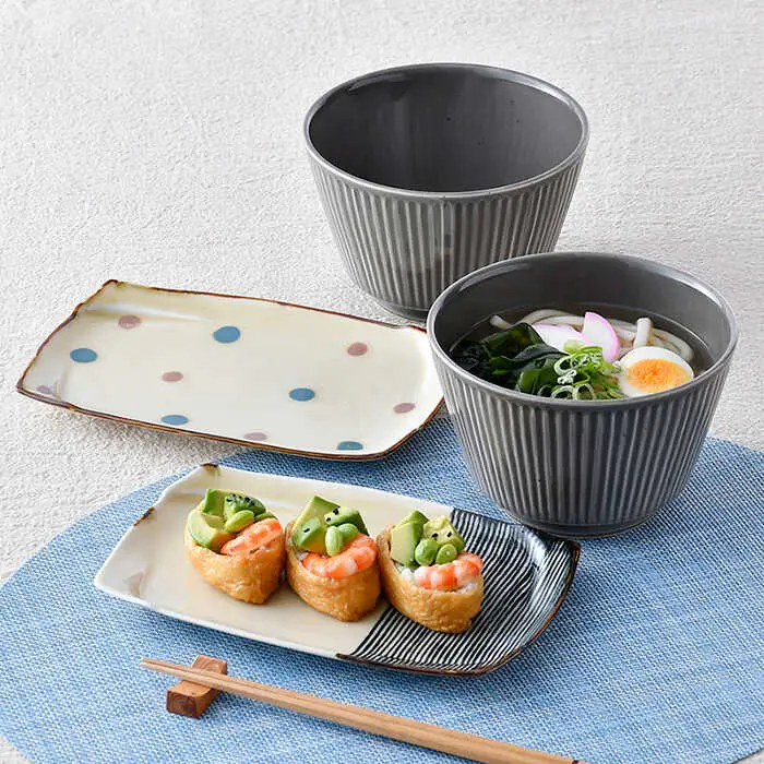 NB 99【波佐見焼】大人気 どんぶり 角皿 含む オリジナルセットアップ商品 食器 皿 【陶もと/大貴セラミックス】 [NB99] 波佐見焼