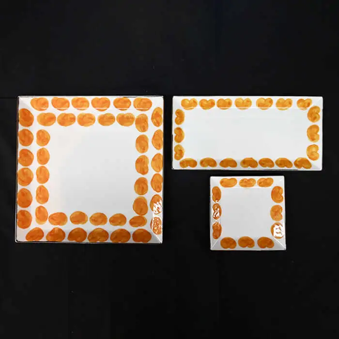 【波佐見焼】Antique Style プレート オレンジ 6枚セット 長皿 角皿 食器 皿 【協立陶器】 [TC82] 波佐見焼
