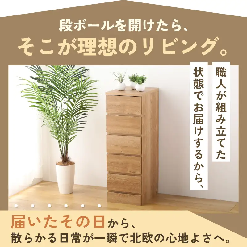 シンプルキャビネットチェスト幅30タイプ 組み立て済み 家具 収納 インテリア [G-15201]