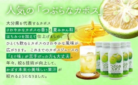 022-059 つぶらなカボス 190g×30本 かぼす 果汁 ジュース 常温保存可能 ローリングストック リフレッシュ 防災 甘みと酸味のバランス 手軽にリフレッシュ