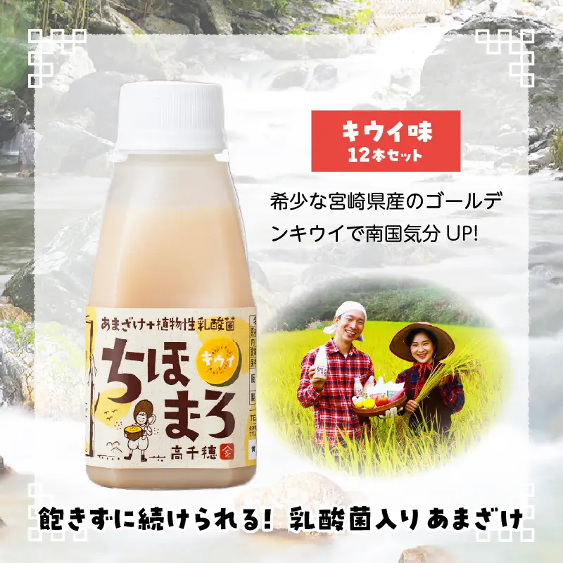乳酸菌入りあまざけ ちほまろ 150g　12本セット【キウイのみ】 ノンアルコール 贈答 贈り物 おすそ分け 日課 ドリンク 無添加 無加糖 飲み物 乳酸飲料 飲料 宮崎県 高千穂町 _Tk015-017-h12