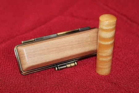 銘木シリーズ カーリーメイプル（カエデ）実印15 (a50-060)