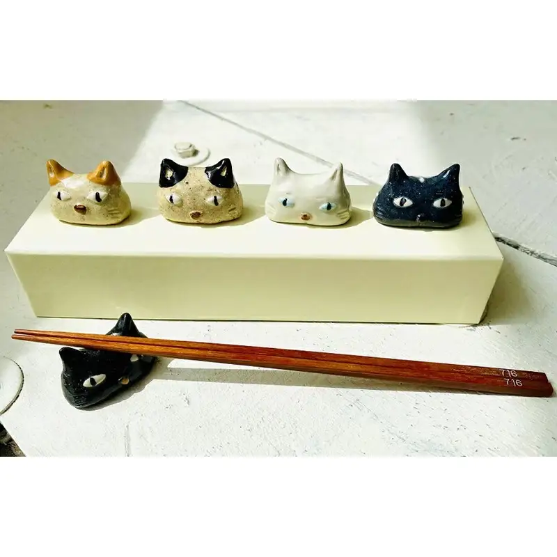 猫頭の箸置き　５個セット【716】_HA0982