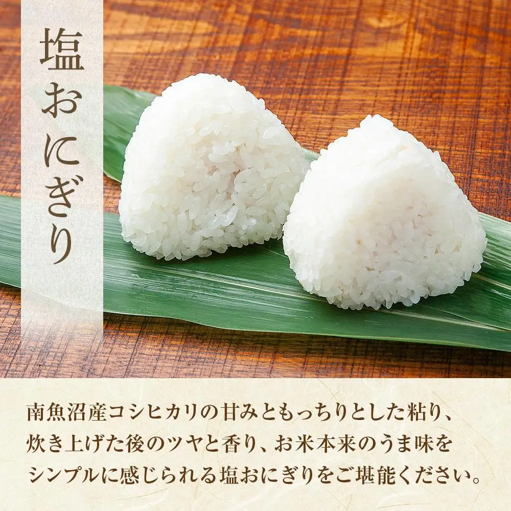 (M-66)【無地熨斗】 おにぎり コシヒカリ 塩 80g×計6個 魚沼産 塩むすび おむすび 冷凍 こしひかり ごはん ご飯 銀シャリ 銀しゃり 冷凍保存 新潟県産 魚沼 国産 おやつ 夜食 精米 米 お米 こめ コメ めし徳 新潟県 南魚沼市｜贈答