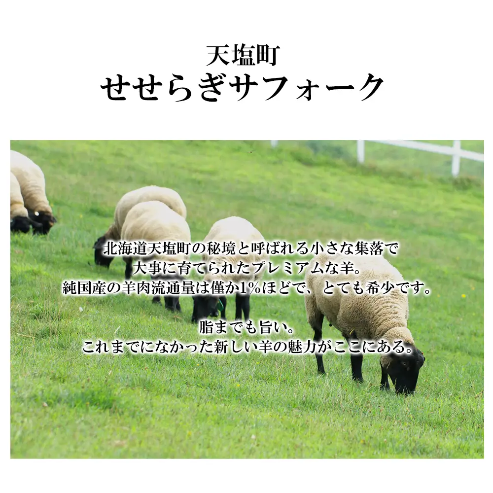 せせらぎサフォーク（国産ホゲット）サフォーク３種セット（ヒレ300ｇ、バラ・内もも各150ｇ）＜計良商事＞