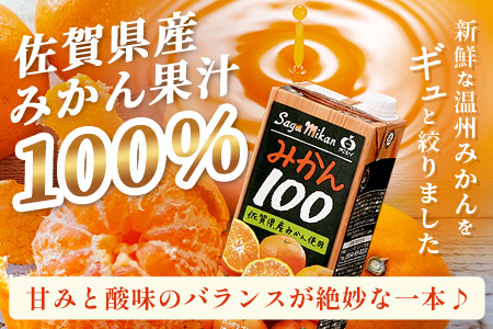 【ふるなびWEEK対象】＼工場直送／ 佐賀県産温州みかん100% サンレイみかん100|1000ml×6本|合計6L|たっぷり飲める！佐賀県産温州みかん★濃縮還元 |朝食・おやつに◎オレンジジュース みかんジュース 蜜柑 果物 飲料 飲み物 箱買い ストック 大容量 送料無料 リピーター 人気 B-459