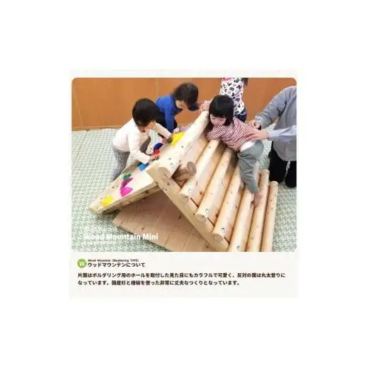 木製 ウッドマウンテンミニ（ボルダリングタイプ）無塗装 防腐加工済 国産材 環境配慮 外遊び 屋外 アスレチック 遊具 公園 ウッドウォームズ 奈良県 下北山村