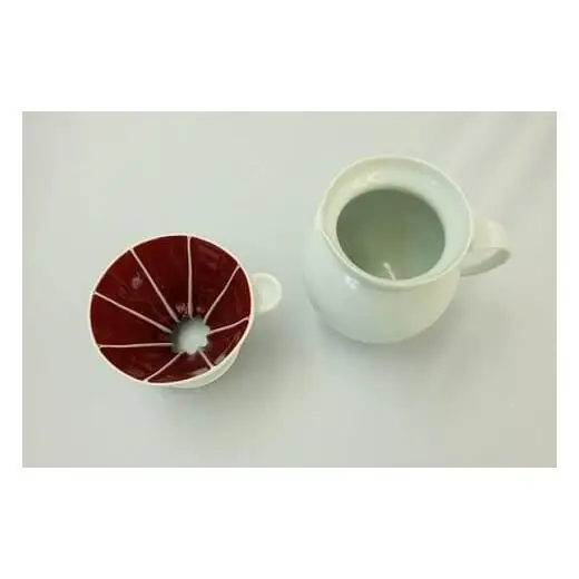 辰砂釉の陶芸作品「コーヒードリッパー・サーバーセット」【18111】