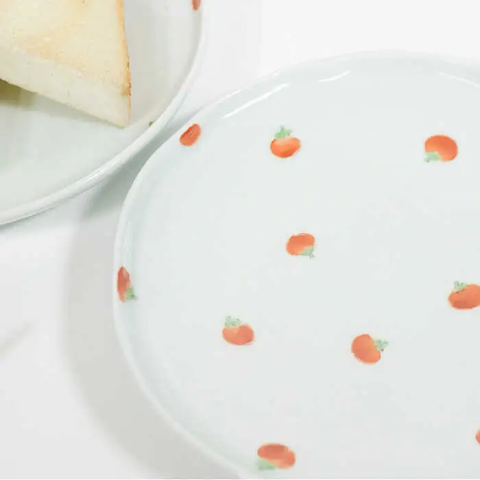 【波佐見焼】ミニトマト 6寸皿 小皿 ペアセット 食器 皿 【藍水】 [GB32]  波佐見焼
