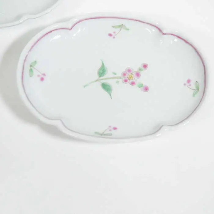 【波佐見焼】一つ花 木瓜型 小皿 ペアセット 食器 皿 【藍水】 [GB40]  波佐見焼