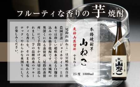 定期コース3回　本格焼酎芋「尾鈴山 山ねこ(25度)」1800ml×2本【尾鈴山蒸留所】 K09_T002_3