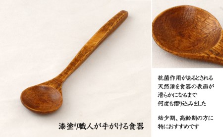 AO009_【天然木漆器】ティースプーン（5本）