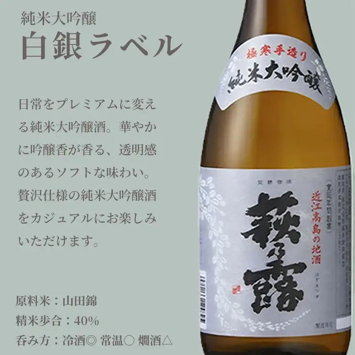 【I-284】福井弥平商店 萩乃露 純米大吟醸・純米吟醸 3本セット ［高島屋選定品］