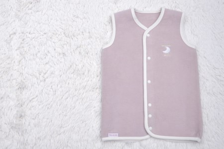 綿毛布スリーパー 2way仕様で暖か(Sサイズ) ベージュピンク×ホワイト 毛布の町(泉大津産) sleeper-s [3009]