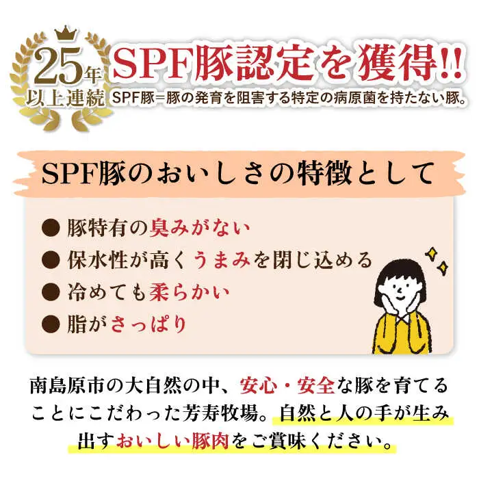 【3回定期便】SPF豚 やっちゃおいしか芳寿豚バラエティセット 計3000g / 豚肉 定期便 ほうじゅとん SPF豚 spfポーク 小分け バラ しゃぶしゃぶ / 南島原市 / 芳寿牧場 [SEI020]