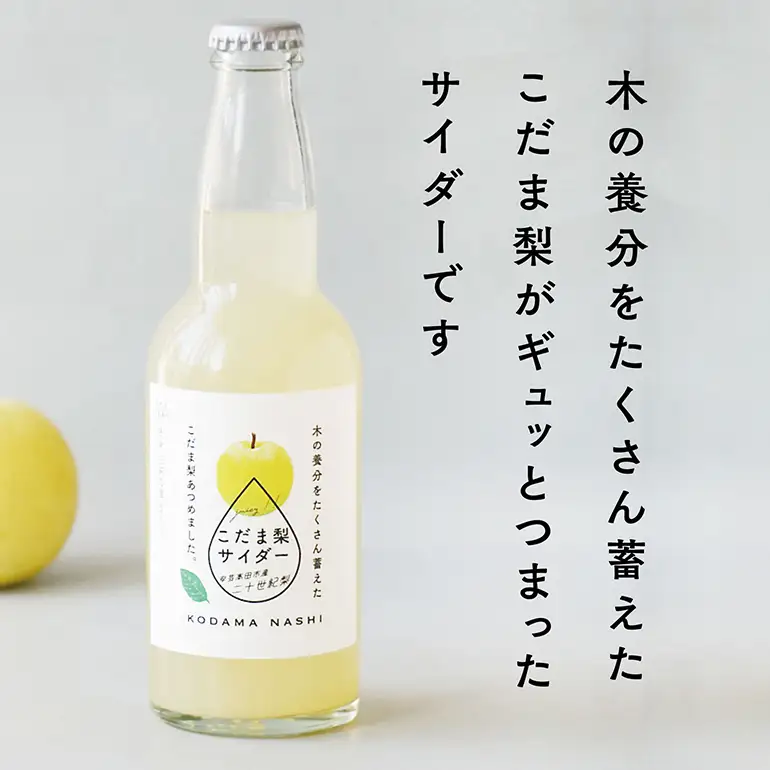 【個数限定】こだま梨サイダー 330ml×5本 飲料 炭酸 ジュース 果汁 ソーダ 二十世紀梨 香料 甘味料 着色料 不使用 風味 甘み