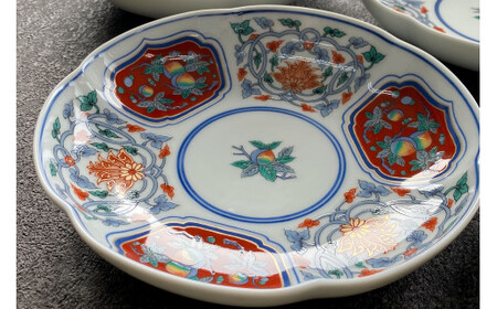 有田焼 其泉 草花果実文 銘々皿 16cm 4枚セット【 賞美堂本店】器 うつわ 食器 4枚 セット 皿 取皿 お祝い 縁起物 贈答 ギフト 電子レンジ対応 食洗機対応 bb022