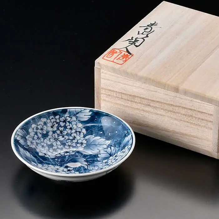 【波佐見焼】花絵盃・酒器 アジサイ 食器 皿 【青以窯】 [HD08] 波佐見焼