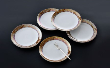 【波佐見焼】マーブル.HASAMI.「飴」5寸皿 プレート 5点セット 食器 皿 【野下上絵】 [LE14] 波佐見焼