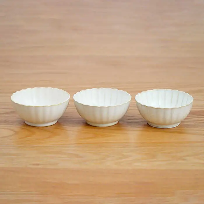 【波佐見焼】花しのぎ 丸小付 小鉢 （白） 3点セット 食器 皿 【団陶器】 [PB101] 波佐見焼