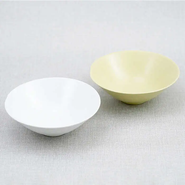 【波佐見焼】アイシー ボウル 大 （ホワイト・イエロー） ペアセット 食器 皿 【団陶器】 [PB116] 波佐見焼