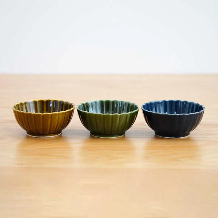 【波佐見焼】花しのぎ 丸小付 小鉢 （鶯茶・織部・藍） 3点セット 食器 皿 【団陶器】 [PB99] 波佐見焼