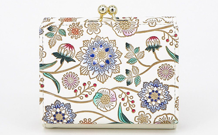 三つ折り財布 文庫屋大関 ダリア コバルトブルー 三つ折り財布【皮革工芸品】