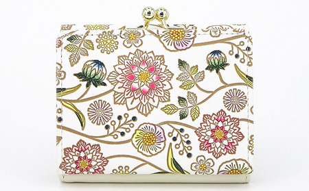 三つ折り財布 文庫屋大関 ダリア ベリーピンク 三つ折り財布【皮革工芸品】