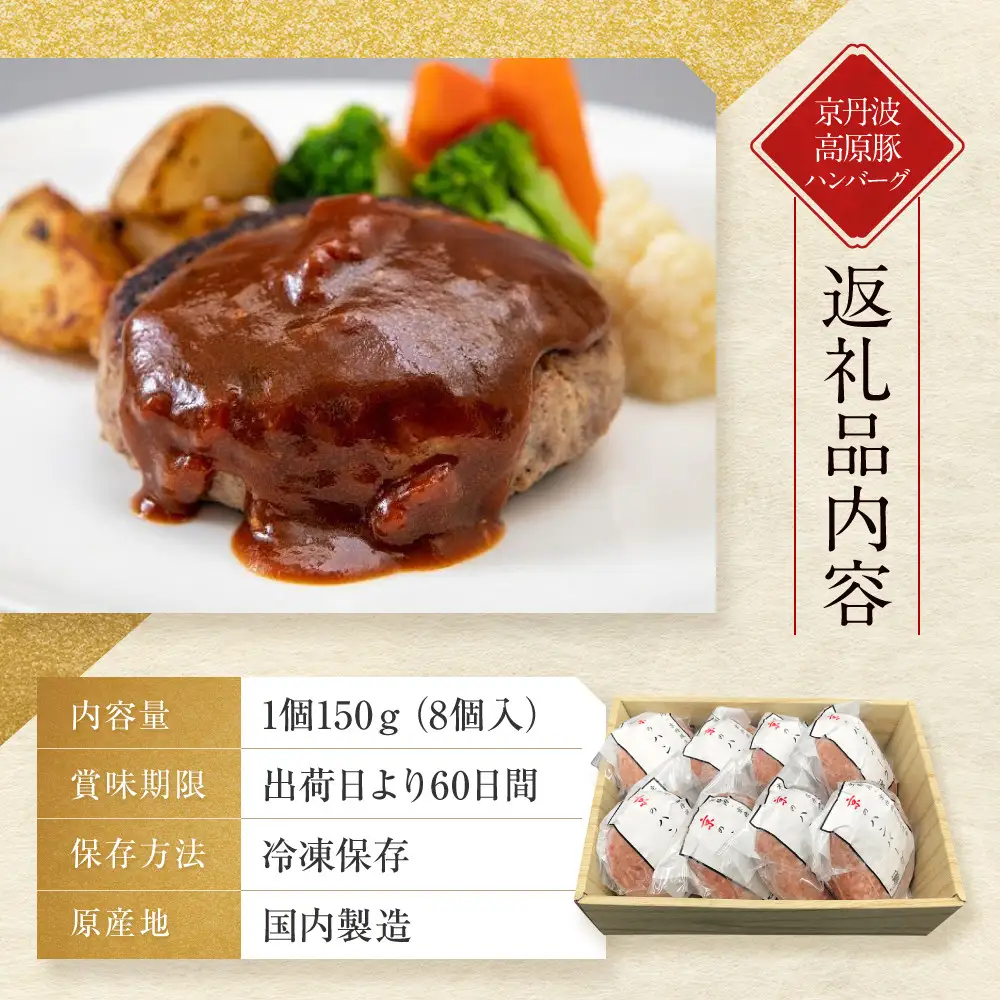 【京都モリタ屋】★期間・数量限定★8個入り 京の贅沢ハンバーグ｜老舗精肉店 有名店 逸品 人気セット ハンバーグ