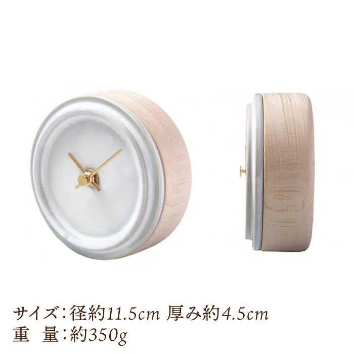タイルと木のシンプルな手作り時計 TILE WOOD CLOCK 壁掛け・置き時計 『乳白釉』【杉浦製陶】 インテリア 雑貨 おしゃれ [TAO011]