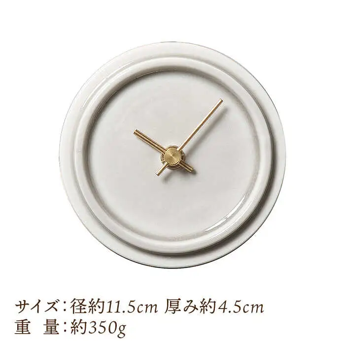 タイルと木のシンプルな手作り時計 TILE WOOD CLOCK 壁掛け・置き時計 『グレー』【杉浦製陶】 インテリア 雑貨 おしゃれ [TAO014]
