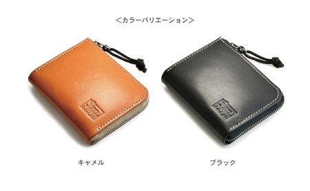 手の平サイズのオールインワンL型ファスナーウォレット　バンナイズ オイル シュリンク レザー 本革 財布 コンパクト カード 収納 ファッション小物 ファッション カバン バッグ  ビンテージブラック