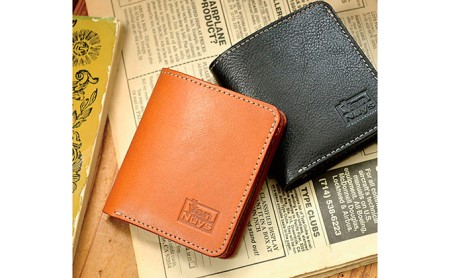 紙幣とカードのコンパクト折り畳みウォレット　バンナイズ オイル シュリンク レザー 本革 財布 コンパクト ファッション小物 ファッション  ビンテージブラック