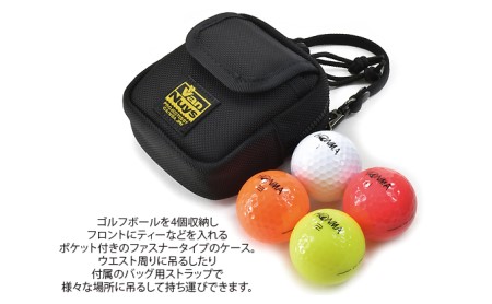 ゴルフボールケース／4個用 ファスナー　ゴルフ ボール 収納 キャリング ウエスト バンナイズ VanNuys バッグ ゴルフボール入れ ゴルフ用品 雑貨 日用品 