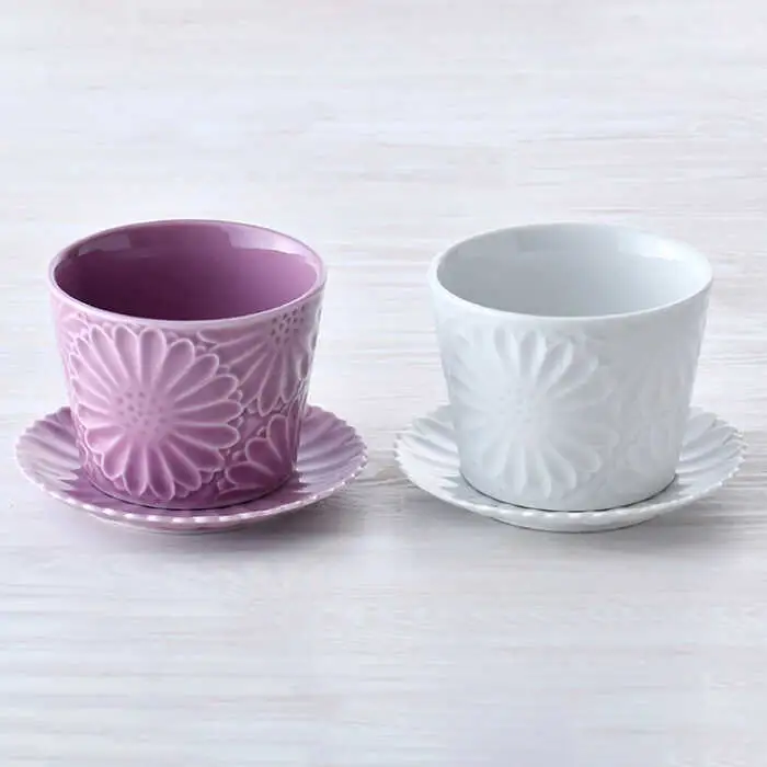 【波佐見焼】マリーゴールド ミニカップ＆プレート S ペアセット 食器 皿 【三栄陶器】 [QD03] 波佐見焼
