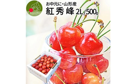 《先行予約 2026年6月中旬発送》山形県産さくらんぼ紅秀峰 秀品 2L玉 500gパック 化粧箱入り FSY-0008