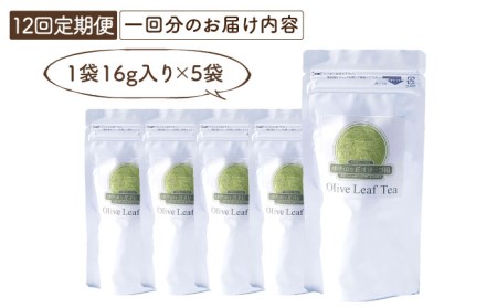 【12回定期便】オリーブリーフティー 5袋 長与町/ゆきのヶ丘オリーブ園 [EAV021]   オリーブリーフティー お茶 ティーバッグ
