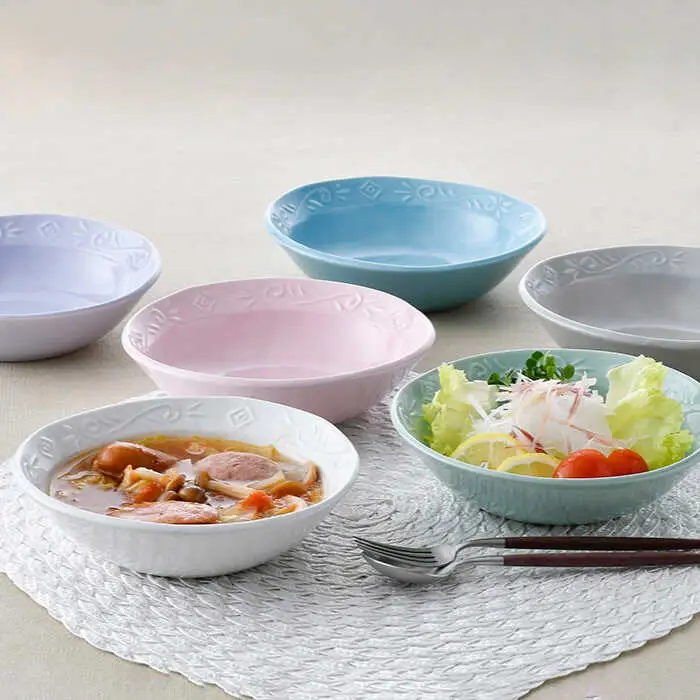 【波佐見焼】ラグーサ ボウル（ホワイト/ミルキーブルー/ミルキーパープル） 3色セット 食器 皿 【ROXY・HASAMI】 [SB144]  波佐見焼